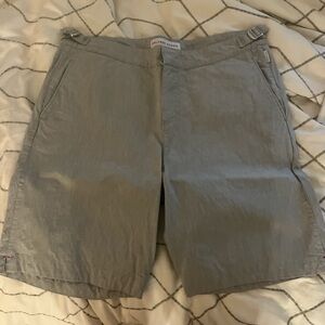 Orlebar Brown Light Gray Flat Front Shorts